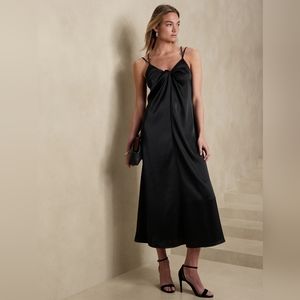 Banana Republic Front Twist-Front Maxi Slip Dress